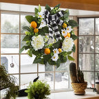 Garvee 20" Lemon Wreath for Front Door, Spring Summer Fruit Wreath - Image 7