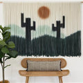 Macrame Wall Hanging Handmade Green Cactus Dip-Dye Fiber Art 57"W*35"L by FLBER