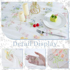 BINBE 6pcs Ivory Florals Table Runner Embroidery Gauze 10FT Daisy Seasonal Tulle Birthday Wedding Holiday Kitchen Dining Table Decor for Home Party - Image 3