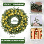Norfolk Pine Christmas Wreath for Front Door Decoration, 2 Pack - Image 2