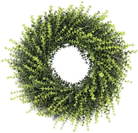 28 Inch Boxwoods Door Wreaths for Front Door, Large Artificial Spring Summer Greenery Wreaths for Porch Wall Window Rustic Farmhouse Wedding Home Outdoor Indoor Decorations by Unknown