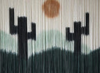 Macrame Wall Hanging Handmade Green Cactus Dip-Dye Fiber Art 57"W*35"L - Image 7