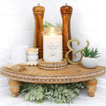 Farmhouse Corner Shelf Stand [with Removable Feet] - Bathroom Countertop Organizer, Decorative Tray Riser, Beaded Wooden Tray, Corner Tray Plant Stand, Coffee Bar Organizer for Kitchen Countertop by FeltCreativeHomeGoods