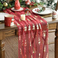 Artoid Mode 6PCS Red Gold Christmas Tree Gauze Table Runner 120 Inch 10FT, Glitter Metallic Foil Seasonal Sheer Dining Holiday Table Decor for Home Party by ArtoidMode