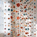 6 Pcs 35.4ft Fall Artificial Flower Garlands with Hooks, Dusty Blue Burnt Orange Hanging Flower Vines for Wedding Arch Table Thanksgiving Home Decor - Image 4