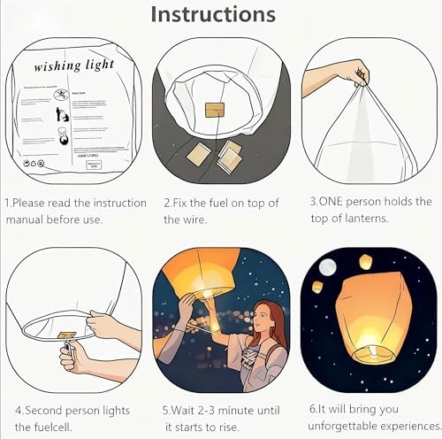 Paper Lanterns 20Pcs Set, Including Hanging Rectangular, Suitable for Home Decor, Birthday Parties, Weddings, Christmas, Easter, New Year’s Celebrations, Sky Lanterns to Release in Sky.（Colorful） - Image 2