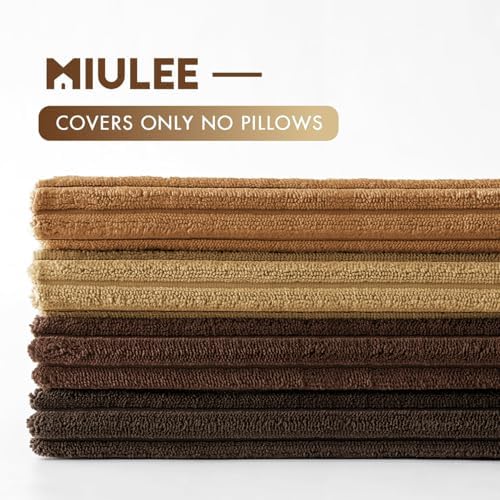 MIULEE Fall Corduroy Decorative Throw Pillow Covers Camel Brown 20x20 - Image 7