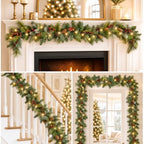 9ft Pre-Lit Artificial Christmas Garland with Lights & Pine Cones - Image 7