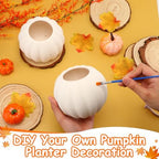 Meanplan 12 Pcs 5.5" DIY Ceramic Pumpkin Vase for Centerpiece Fake White - Image 5