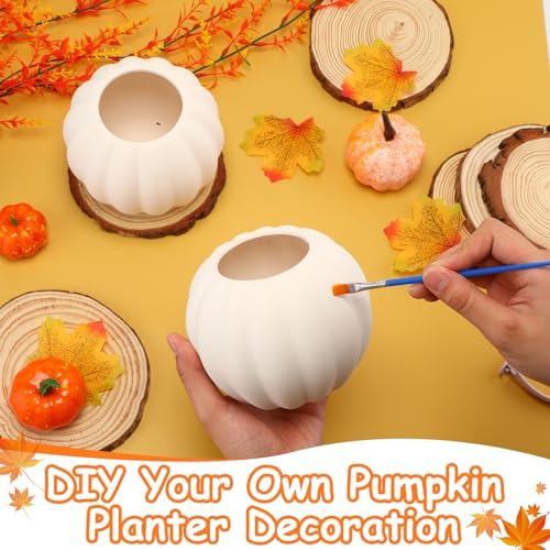 Meanplan 12 Pcs 5.5" DIY Ceramic Pumpkin Vase for Centerpiece Fake White - Image 5