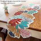 CLEENTABLE Beaded Table Runner 13x36 in, Leaf Design, Glass Beads - Image 3