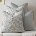 a moment Grey 4 Pack Throw Pillow Covers - Chenille & Velvet Set with Piping, Farmhouse Textured Design Pillow Cases for Couch Sofa Bed Livingroom (18x18 Inch, No Insert) by amoment
