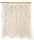Mkono Macrame Wall Hanging Large Boho Decor Woven Wall Tapestry Chic Art Tassel Christmas Decoration for Backdrop over Bed Bedroom Nursery Dorm Classroom, Including Hanging Rod, 33''W x 42''H by Mkono