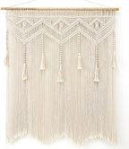 Mkono Macrame Wall Hanging Large Boho Decor Woven Wall Tapestry Chic Art Tassel Christmas Decoration for Backdrop over Bed Bedroom Nursery Dorm Classroom, Including Hanging Rod, 33''W x 42''H by Mkono