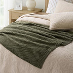 EVERGRACEHOME Chunky Chenille Knit Throw Blanket, 50 x 60, Olive Green - Image 4