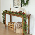 MIZII Christmas Garlands 6 Feet Artificial Pine Garland with Pinecone Berries Faux Greenery Garland Christmas Decorations for Xmas Fireplace Mantle Home Decor Indoor Outdoor (Pine Mix) - Image 7