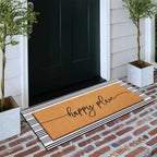 Tinideya 2 Pcs Large Happy Place Layered Doormat Welcome Front Door Mat - Image 5