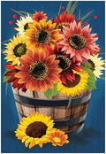 Evergreen Flag Fall Garden Flags Double Sided, Garden Flags for Outside Autumn Decorations for Home, Porch, Yard (Barrel Of Blooms, 28x44 inch) by EvergreenFlag