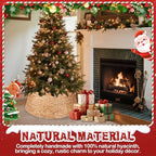 Christmas Tree Collar 28 inch with Cord Cut Out Artificial Christmas Tree Skirt Woven Water Hyacinth Large Tree Ring Base Collar Home Décor, Natural - Image 6