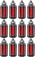 Vela Lanterns Decorative Indoor Moroccan Candle Holder, Red, M, 12-Pack by VelaCandleLanterns