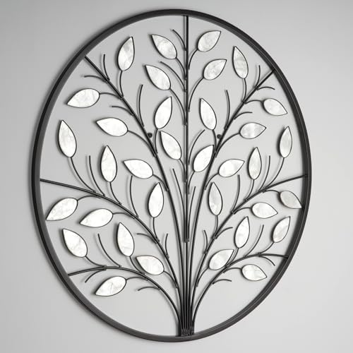 ALICE HOUSE Metal Wall Art with Shell Leaves, 26" Tree Wall Sculpture, Wall Decor for Living Room, Dining Room, Bedroom, Entryway AL4101 - Image 7