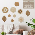 PoDhey 10 Pcs Boho Wall Basket Decor, Rattan Wicker Boho Wall Decor, Hanging Woven Basket Wall Decor, Round Handmade Wall Art for Living Room Bedroom Display Table Settings Home Christmas Decoration - Image 6