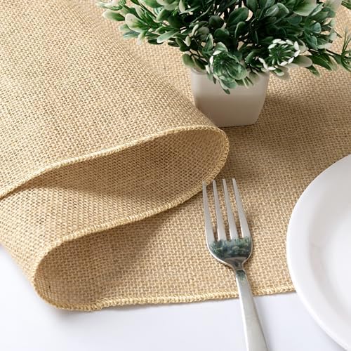 10 Pack Natural Burlap Table Runners (12 x 72 Inch) | Rustic Jute Table Runners for Wedding, Farmhouse, Thanksgiving, Coffee Table Decor Cover, Fall Décor & Parties - Image 3