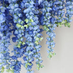 mizii 6Pcs Royal Blue Wisteria Hanging Flowers 48" Silk Wisteria Artificial Flowers Garland Vines Fake Hanging Flowers Decoration for Wedding Flower Wall Backdrop Centerpieces Room Decor (Royal Blue) - Image 4