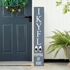 Blue IKYFL Popping Up Here Welcome Porch Board 8x48inch Rustic Funny Welcome Stangding Sign and Porch Leaner for Front Door Spring Farmhouse Rustic Vertical Porch Yard Decorations - Image 7