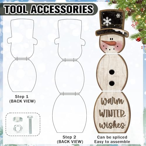 Christmas Snowman Wooden Porch Sign Decor,42 Inch,Rustic - Image 6