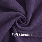 FUTEI Pack of 2 Chenille Throw Pillow Covers 20x20 Inch, Purple - Image 2