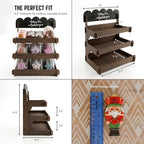 HOTCAN Wooden Cookie Display Stand with Chalkboard Sign for Bakers, Vendors, Craft Fairs | Pastry Display for Market Booths & Events | 3 Tiered Cookie Display for Muffins, Cakes, and Pastries (Brown) - Image 4