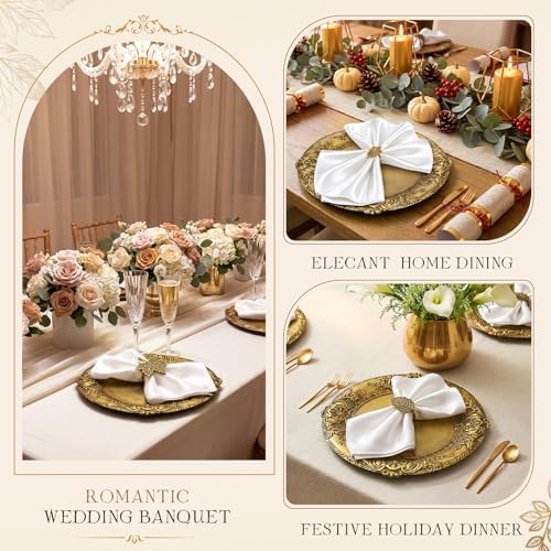 18 Pcs Antique Gold Charger Plate Set, 13 in Plastic Plate Bulk - Image 6