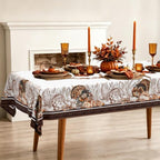 Rectangle Fall Tablecloth 60x102 Inch, Thanksgiving Autumn Harves Turkey Pumpkin Table Cloth, Waterproof Wrinkle Resistant Table Cover for Fall Decorations Decor - Image 2