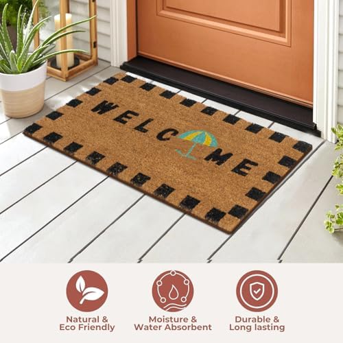 Folkulture Summer Door Mat Outdoor 16 x 28 – Front Door Mat for Outside Entrance, Heavy Duty Backing, Eco-Friendly, Durable Anti-Slip & Weather Resistant Dirt Trapping Doormat, Outdoor Home Decor - Image 3