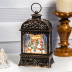 Christmas Village Snow Globe Lighted Flying Santa Scene, Musical Snow Water Lantern Swirling Glittering Home Decoration and Gift, Battery Operated or USB Powered - Image 6