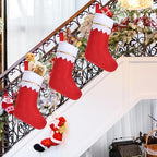 40 Pcs 17" Felt Christmas Stocking Bulk, Red Christmas Socks Bulk with White Cuff Golden Trim, Christmas Hanging Ornaments Xmas Decoration for Mantel Door Window Holiday Home Décor - Image 6