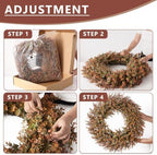 32"Artificial Eucalyptus Wreath with Seed for Front Door Decor(Fall Orange) - Image 5