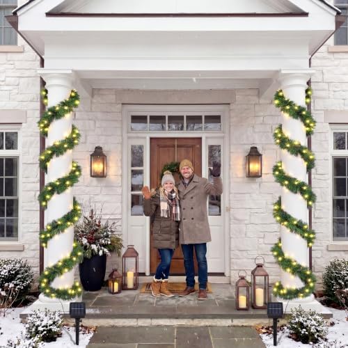 4 Pcs Christmas Front Porch Decoration Outdoor Set Columns Decor - Image 5