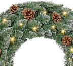 VINGLI 36Inch Frosted Christmas Wreath with 70 LED Lights, Battery Operated - Image 7