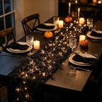 Spooky Chic: Halloween Fireplace Decor Set, 1m/1.5m/1.7m/2.7m Black Halloween Garland with Lights, Home Indoor Seasonal Party Decorations (2.7m) - Image 5