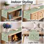 Ridhi Sage Green Hand Block Print Cotton Table Runner Garden Farmhouse Buffet Tabletop Cover for Home Kitchen Dining Décor Parties Family Dinners Wedding Thanksgiving Christmas (16X70 Inches) - Image 6