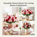 Auihiay 60PCS Artificial Roses, Pink and Red Roses, Velvet Silk Roses - Image 6