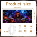 7x16ft Halloween Garage Door Banner Decorations, Scary Grim Reaper Skull - Image 2