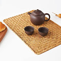 10 Pack Rectangular Woven Placemats, Rattan Wicker Table Mats, 17" x 12", Natural Seagrass Place Mats for Dining Table by YANGQIHOME