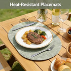homing Heat Resistant Oval Placemats Set of 8, Grass Green - Image 4