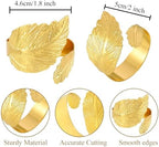 Set of 100 Leaf Napkin Rings Metal Gold Napkin Ring, Napkin Rings Bulk Dinner Banquet Serviette Decor, Dinning Table Setting for Thanksgiving Christmas Halloween Holiday Wedding Party - Image 2