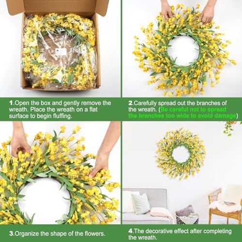 Artgar Front Door Wreath 26 Inch Spring/Summer Wreaths for Front Door - Image 3