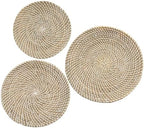 Laquedecraft Baskets Wall Decor Set of 3, Natural Handwoven Wicker by Laquedecraft