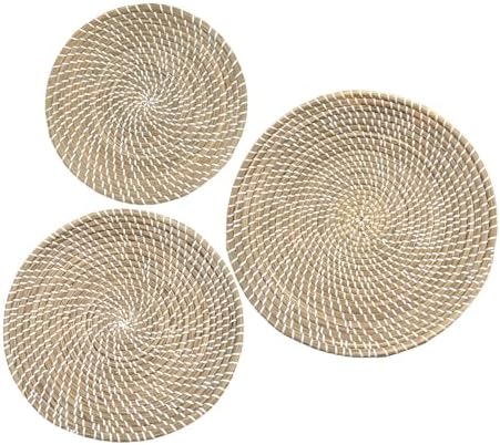 Laquedecraft Baskets Wall Decor Set of 3, Natural Handwoven Wicker by Laquedecraft